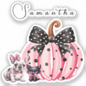 French Kisses Halloween Bulldog Cat quote klein Sticker (Voorkant)
