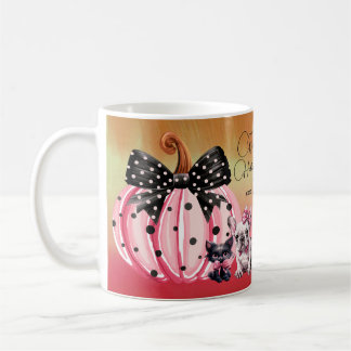 French Kisses Halloween Bulldog Cat quote roze Koffiemok