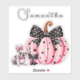 French Kisses Halloween Bulldog Cat quote roze mij Sticker
