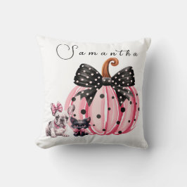 French Kisses Halloween Bulldog Cat quote roze XL Kussen