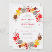 French Kussed Sweet Berry Flowers Fotobruiloft Kaart (Voorkant)