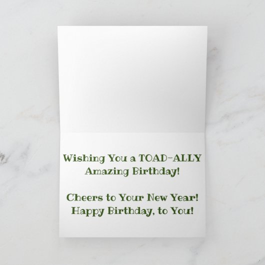 "French Lake Toad" Verjaardagskaart Kaart (Binnen)