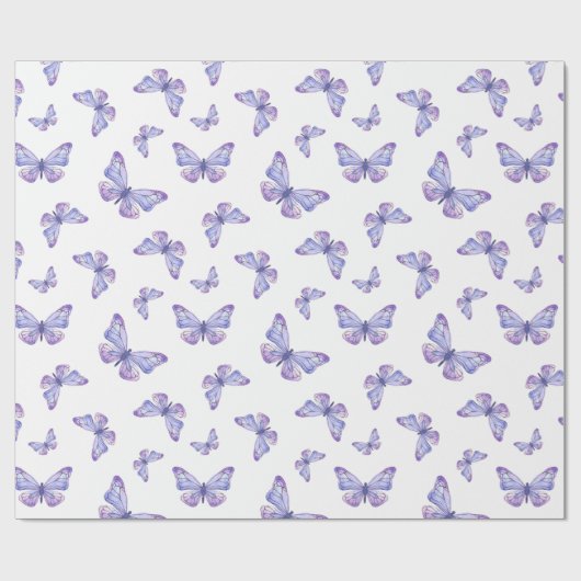 French Lavender Butterfly Pattern Cadeaupapier (Vlak)