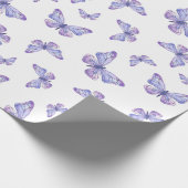 French Lavender Butterfly Pattern Cadeaupapier (Hoek)