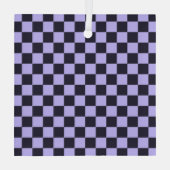 French lilac checkerboard pattern glas ornament (Achterkant)