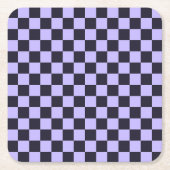 French lilac checkerboard pattern kartonnen onderzetters (Voorkant)