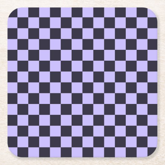 French lilac checkerboard pattern kartonnen onderzetters (Voorkant)
