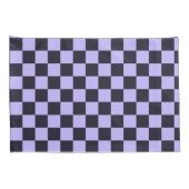French lilac checkerboard pattern kussensloop (Achterkant-Rechts)