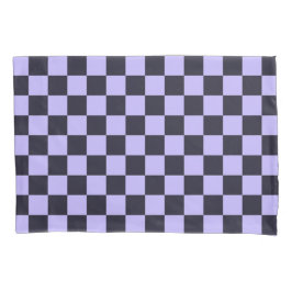 French lilac checkerboard pattern kussensloop