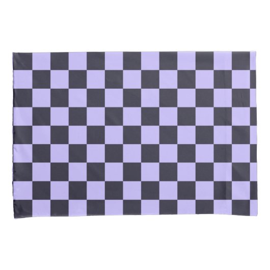 French lilac checkerboard pattern kussensloop (Voorkant-Rechts)