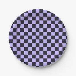 French lilac checkerboard pattern papieren bordje