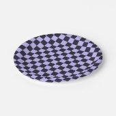 French lilac checkerboard pattern papieren bordje (Gekanteld)