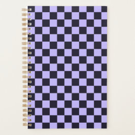French lilac checkerboard pattern planner
