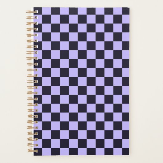 French lilac checkerboard pattern planner (Voorkant)