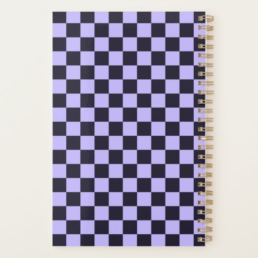 French lilac checkerboard pattern planner (Achterkant)