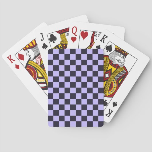 French lilac checkerboard pattern pokerkaarten (Achterkant)