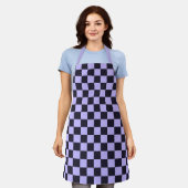 French lilac checkerboard pattern schort (Gedragen)