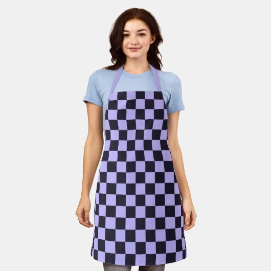 French lilac checkerboard pattern schort (Gedragen)