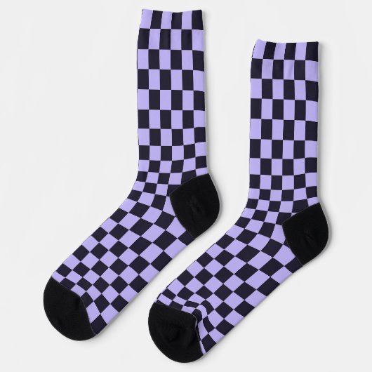 French lilac checkerboard pattern sokken (Links)