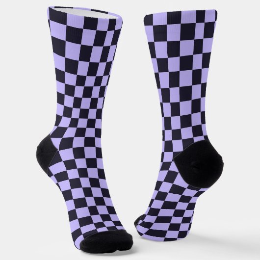 French lilac checkerboard pattern sokken (Gebogen)