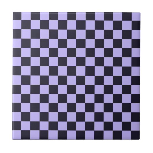 French lilac checkerboard pattern tegeltje (Voorkant)