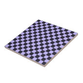 French lilac checkerboard pattern tegeltje (Zijkant)