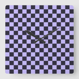 French lilac checkerboard pattern vierkante klok