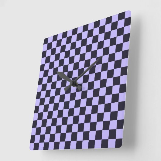 French lilac checkerboard pattern vierkante klok (Hoek)