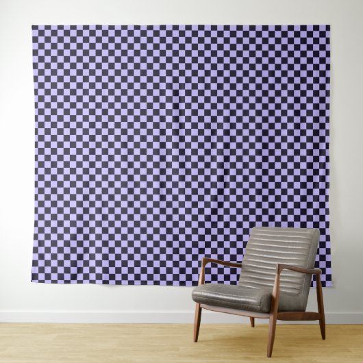French lilac checkerboard pattern wandkleed (In Situ (horizontaal))