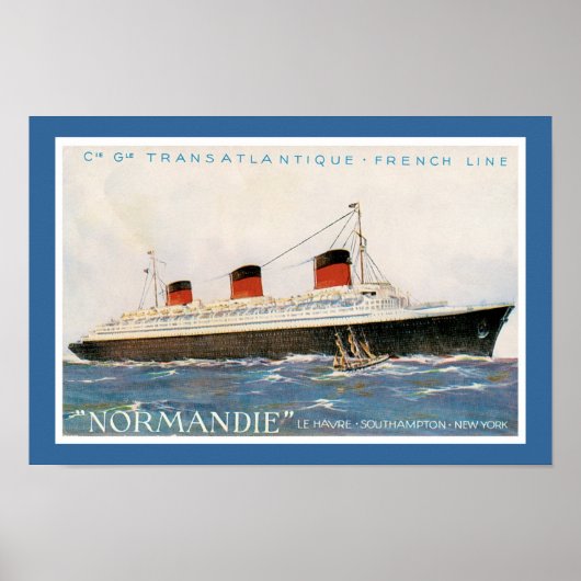 French Line's Normandie Poster (Voorkant)