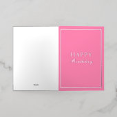 French Macaron Happy Birthday Pink Folie Feestdagenkaart (Buiten Laag)