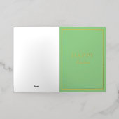 French Macaron Happy Easter Green Folie Feestdagenkaart (Buiten Laag)