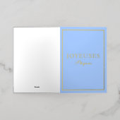 French Macaron Joyeux Paques Blue Folie Feestdagenkaart (Buiten Laag)