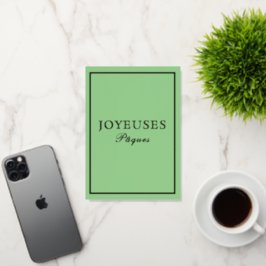 French Macaron Joyeux Paques Green Folie Feestdagenkaart