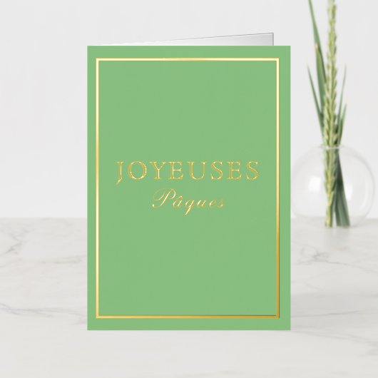 French Macaron Joyeux Paques Green Folie Feestdagenkaart (Voorkant)