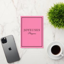 French Macaron Joyeux Paques Pink Folie Feestdagenkaart