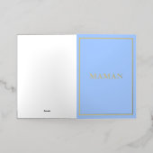 French Macaron Maman Blue Folie Feestdagenkaart (Buiten Laag)