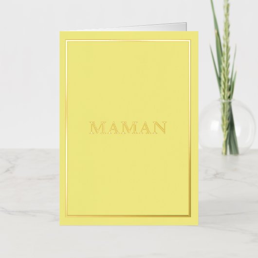 French Macaron Maman Yellow Folie Feestdagenkaart (Voorkant)