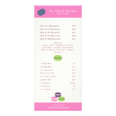French Macaron Menu & Prijslijst Kaartstander (Voorkant)