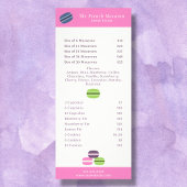 French Macaron Menu & Prijslijst Rack Card