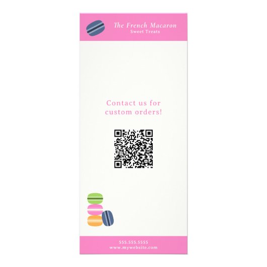 French Macaron Menu & Prijslijst Rack Card (Achterkant)