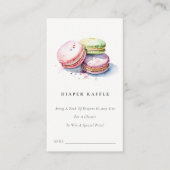 French Macarons Bakery Diaper Raffle Baby shower Informatiekaartje (Voorkant)