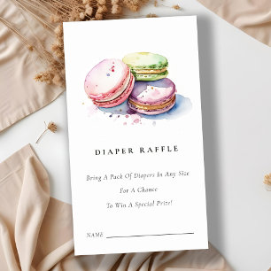 French Macarons Bakery Diaper Raffle Baby shower Informatiekaartje