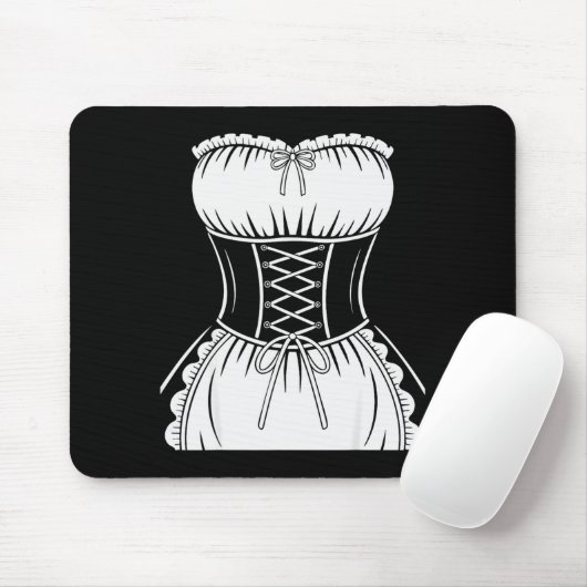 French Maid Shirt Adult Men Women Anime Cosplay Co Muismat (Met muis)