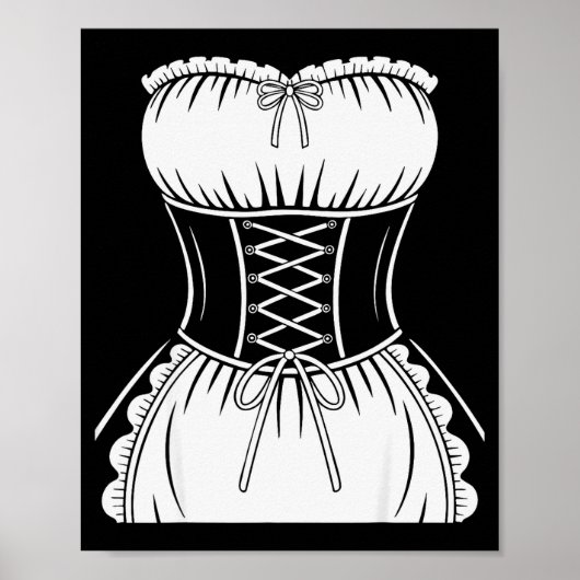 French Maid Shirt Adult Men Women Anime Cosplay Co Poster (Voorkant)