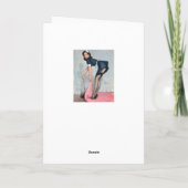 French Maid Sweeping Pin Up Kaart (Achterkant)