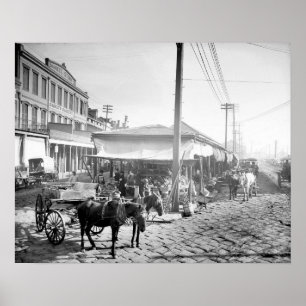 French Market in New Orleans, 1906.  foto Poster