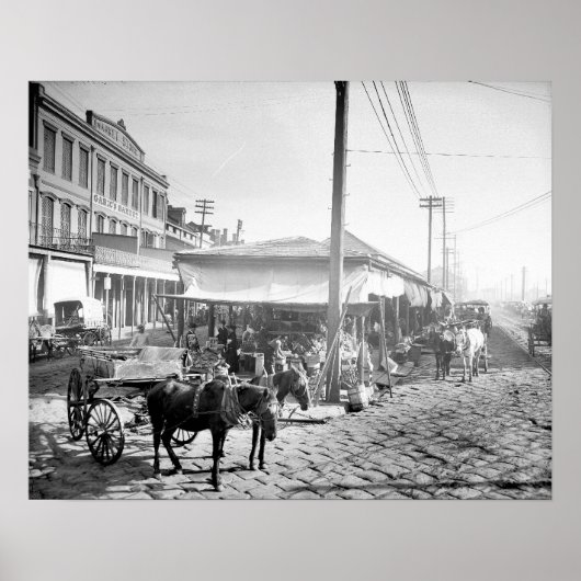 French Market in New Orleans, 1906.  foto Poster (Voorkant)