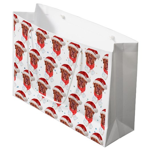 French Mastiff Dog Breed Christmas Groot Cadeauzakje (Voorkant Gekanteld)