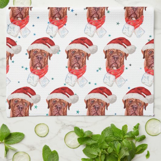 French Mastiff Dog Breed Christmas Theedoek (Gevouwen)